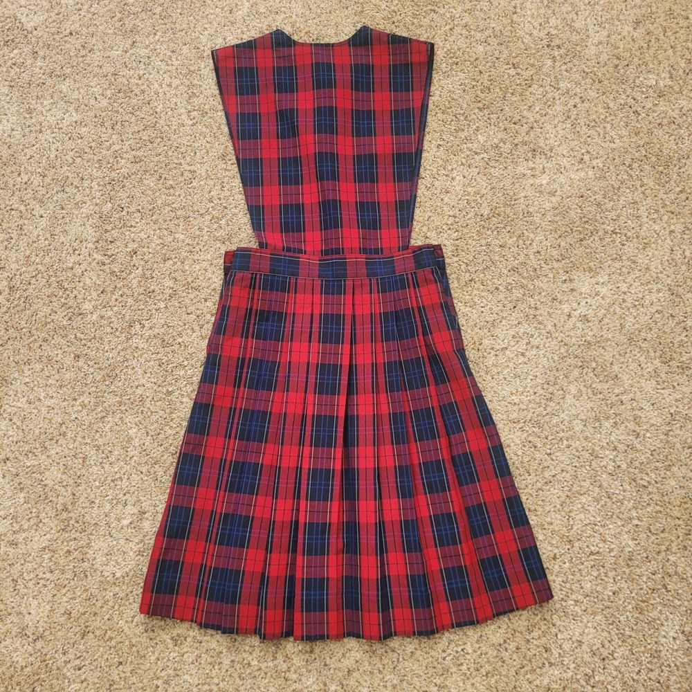 NWT Parker Girls Red Blue Plaid School‎ Uniform Jumper Dress 12 - Picture 5 of 8